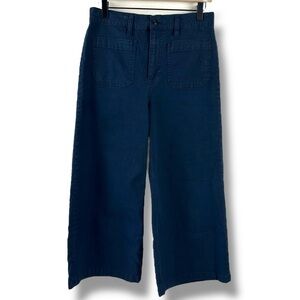 Point Sur Womens Size 28 Wide Leg Crop Pants Dark Navy Blue Contemporary Classic